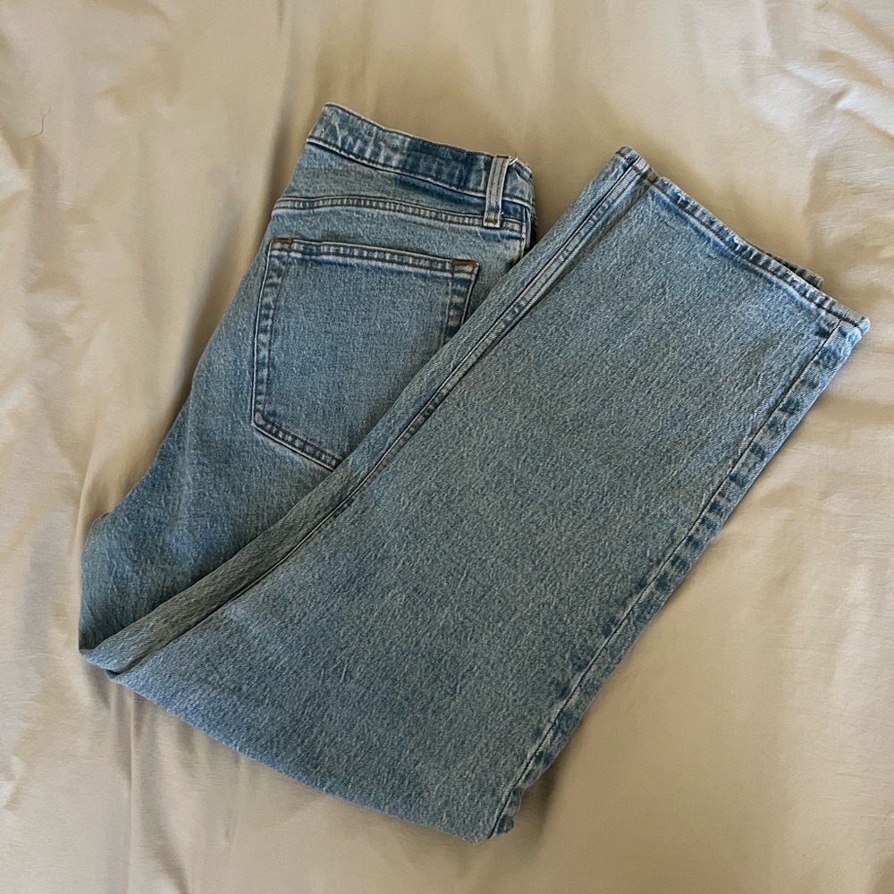 Abercrombie & Fitch Light Blue 90s straight Ultra high rise